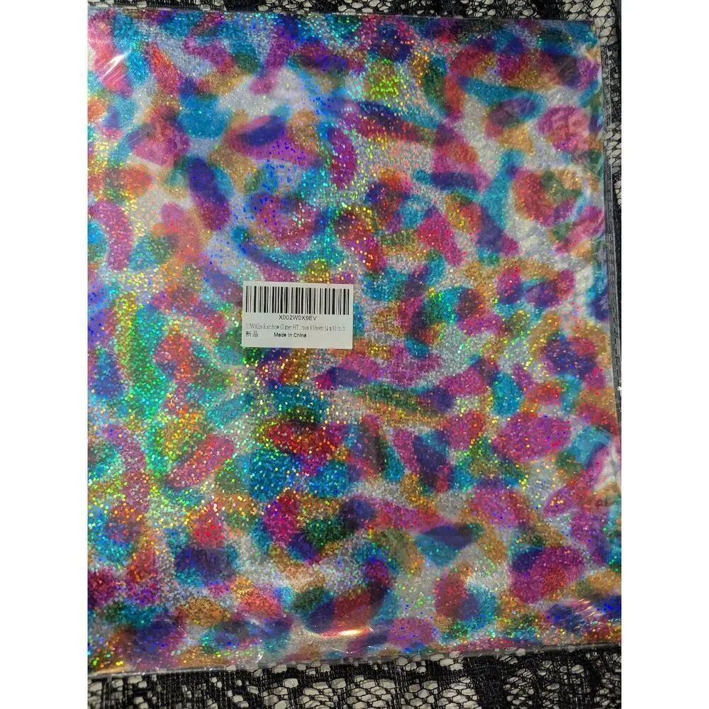Rainbow GlitterโHeat Transfer Vinyl 12x10 in - 6 sheets